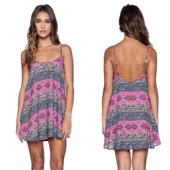 Show Me Your Mumu Bella Mini Dress in La Boheme Pink Small - Picture 2 of 12